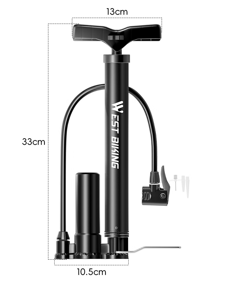 WestBiking Bicycle Pump, High-Pressure Air Compressor for Home Use, Electric Car, Basketball, Universal Portable Inflator 9