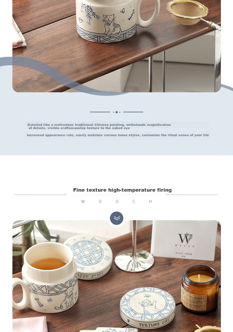 WOOCH [Mid-Autumn Festival Gift] Mug Couple Gift Box Set, Water Cups for Lovers, Friends, Birthday, Wedding, Housewarming 4