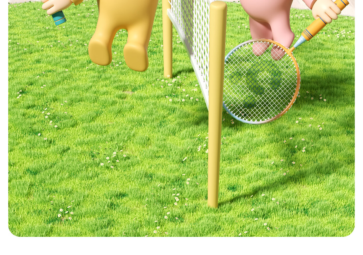 Yottoy Children's Badminton Racket Set Parent-Child Set for 6-Year-Old Elementary and Kindergarten Beginners Blue Pair 19