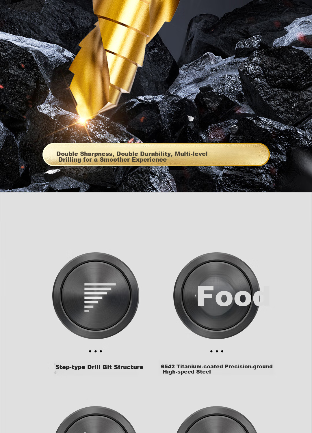 Deli Pagoda Drill Bit, Stainless Steel Metal Drilling, Electric Hammer Drill Bit, Wood Board Aluminum Alloy Hole Opener, 6542 High-Speed Steel 4-12 2