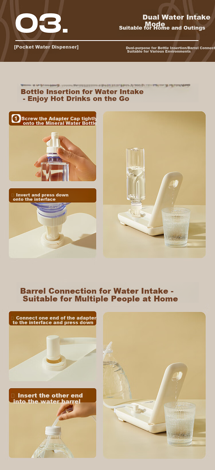 Beiouwolang Portable Instant Hot Water Dispenser, Electric Kettle, Fast Heating, Constant Temperature, Compact Foldable, for Business Trips, Desktop Use, Home Direct Drinking Machine, Mineral Water Heater - Premium Model W1P 9