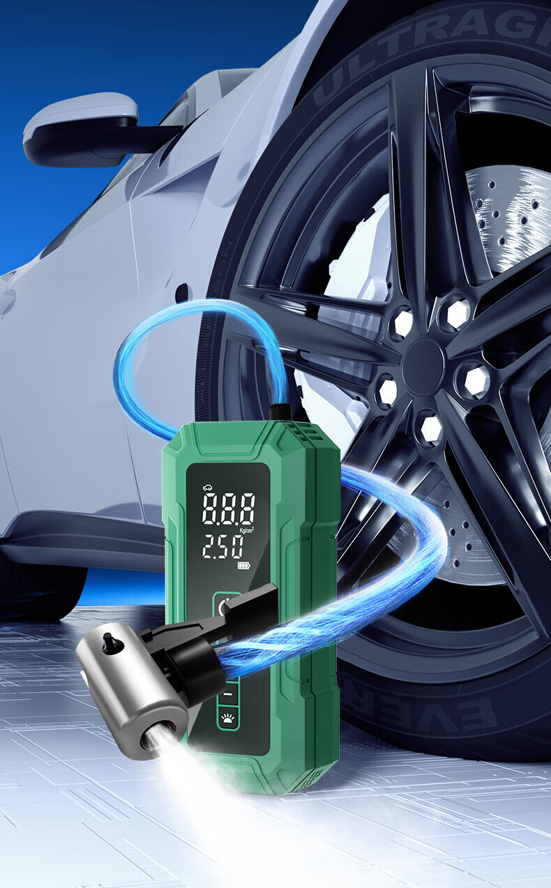 SATA Wireless Car Air Pump with Tire Pressure Detection, Automatic Start-Stop Inflation Pump, Electric Car Air Inflator D05116 8