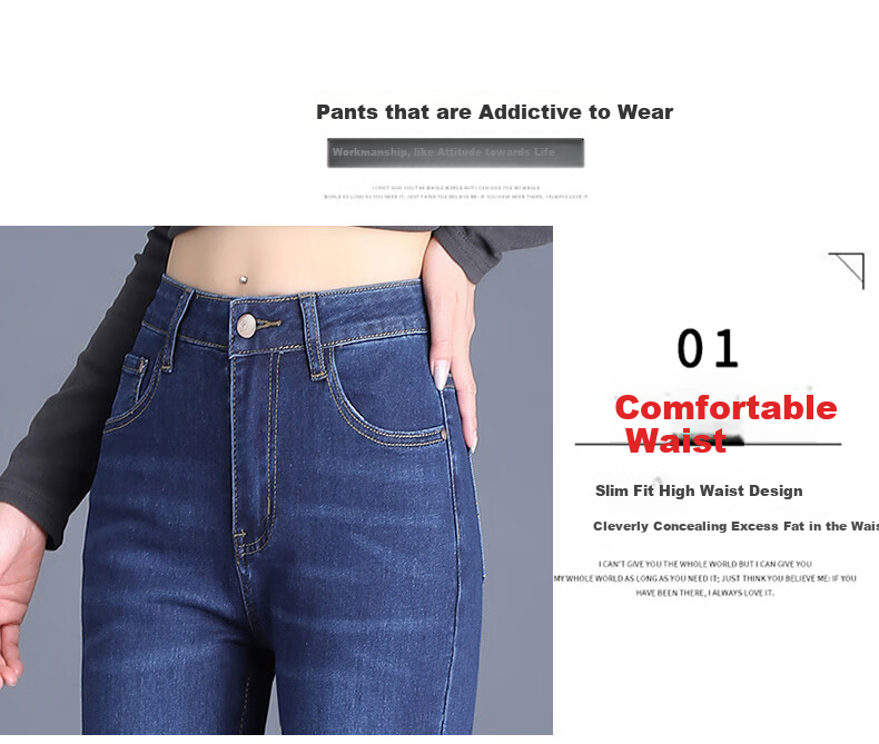Pierre Cardin High-Waisted Slightly Flared Jeans for Women, Autumn Slimming Loose Versatile Stretchy Cropped Pants, Light Blue, Size 32 5
