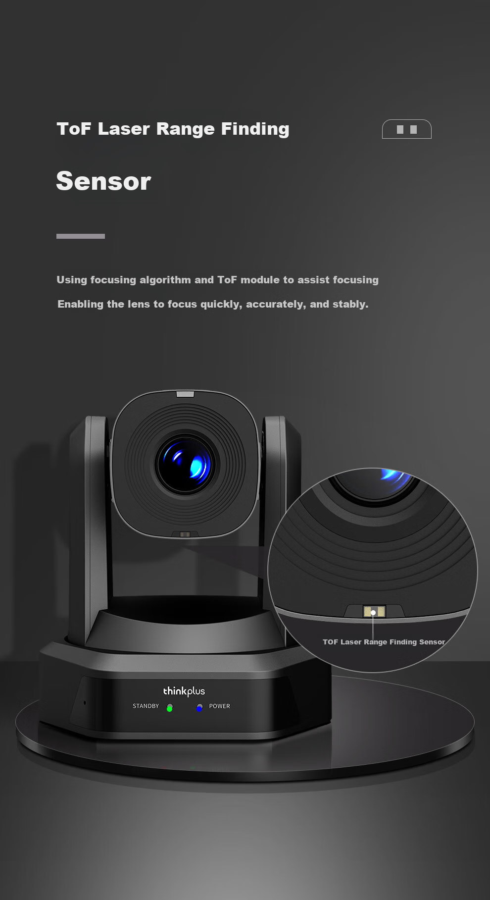 Lenovo ThinkPlus Video Conference Camera with Microphone And Pan-Tilt Zoom, 1080P HD, 10x Optical Zoom, AI Tracking Auto Focus YT-HD18S 3