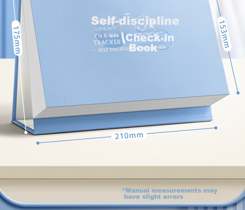 DiLe Self-Discipline Check-In Notebook A5 Habit Formation Time Management Daily Check-In Weekly Planner Student Monthly Goal Planning Study Notebook 59 Sheets/Book KBX-2227E Vintage Gree 13