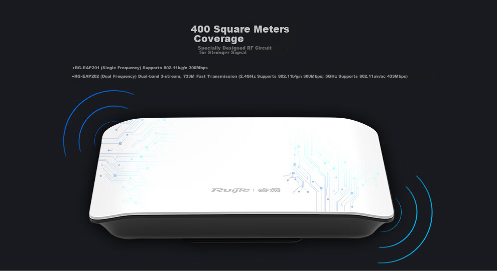 Ruijie Wireless Ceiling AP RG-EAP201, Wireless Speed 300M Single-Band, Enterprise-Grade Whole-House WiFi Router, Wall-Penetrating And Wall-Mounted, for Villas, Hotels, And Large Apartments Networking 3
