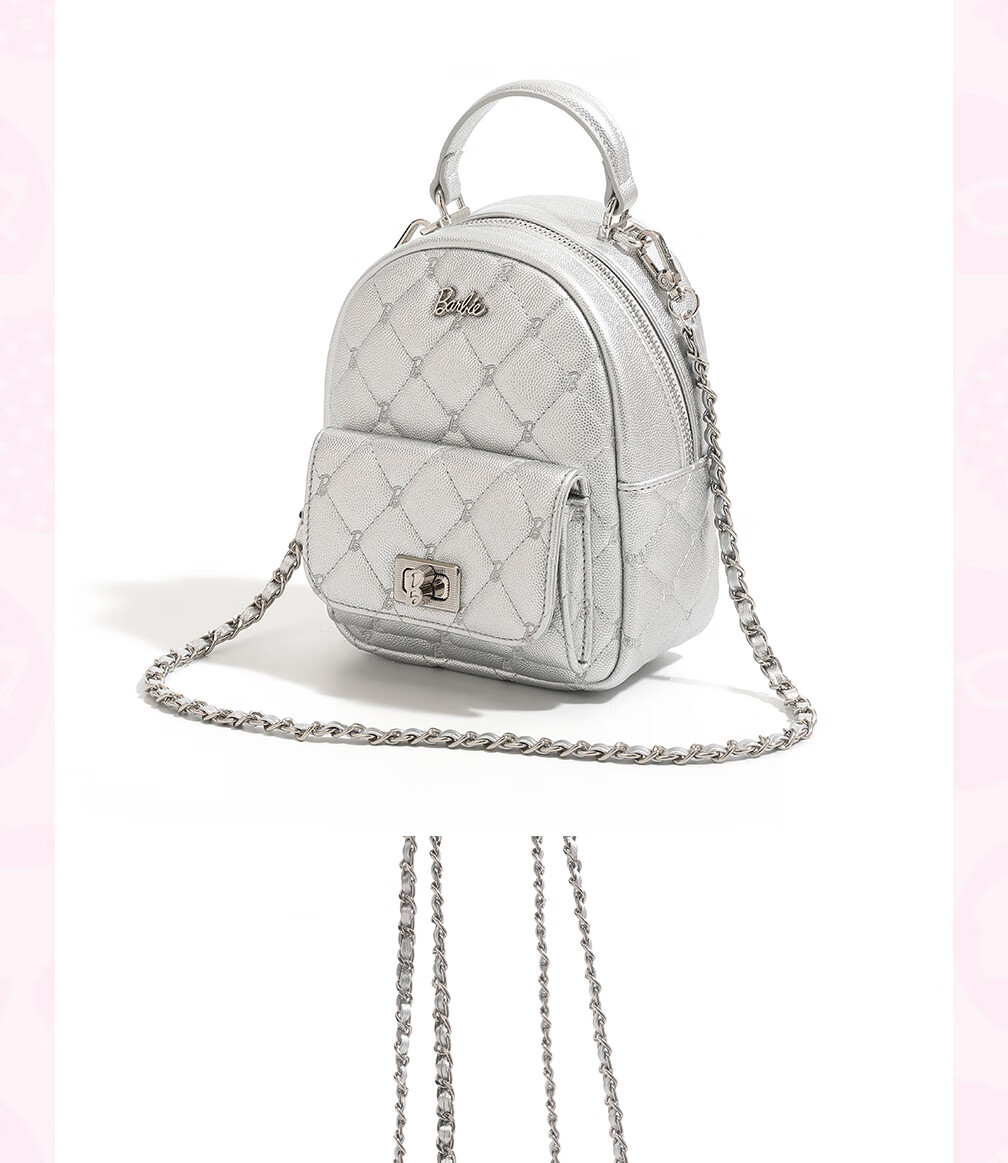 Barbie Backpack for Women, 2026 New Style Diamond-Quilted Chain Light Luxury Laptop Bag for College Students, Birthday Gift, Valentine's Day Present 10