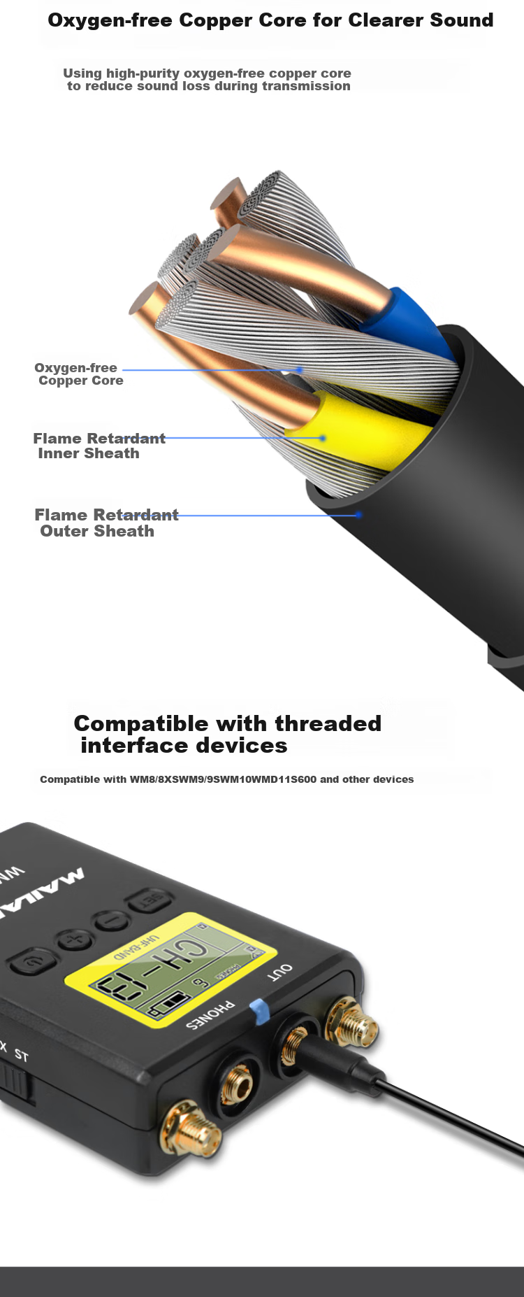 Mailada CN35T Microphone-Specific 3.5mm to Apple Adapter, Wireless Lavalier Mic Conversion Cable, 3.5mm to TYPE-C Interface 3