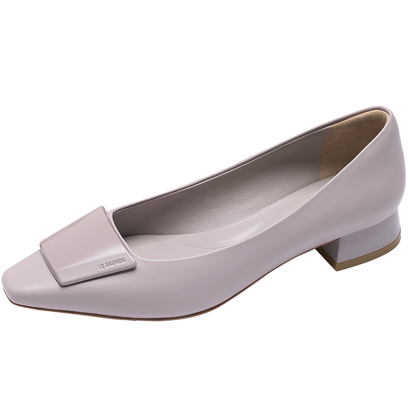 Laird Spring/Summer 2026 Commuter Small Square Toe Chunky Heel Lambskin Women's Pumps 6T23601 Elegant Purple LPK 35