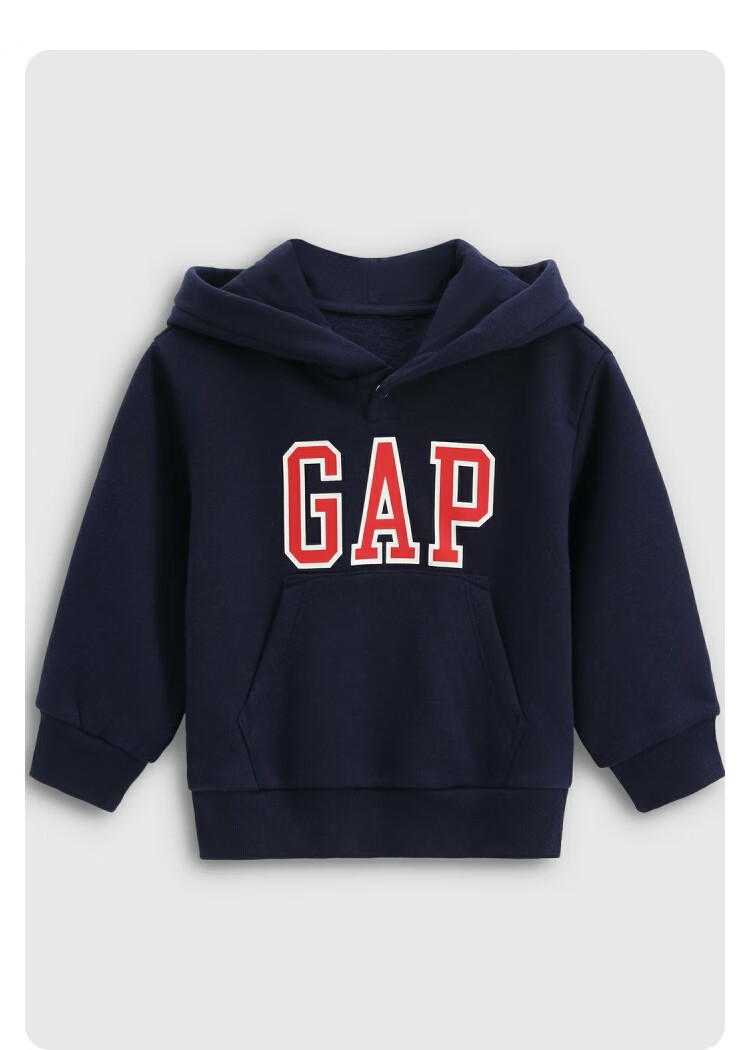 GAP Children's Autumn Logo Printed Fleece Pullover Hoodie Sweatshirt for Boys And Girls, Kids' Clothing 829299 9
