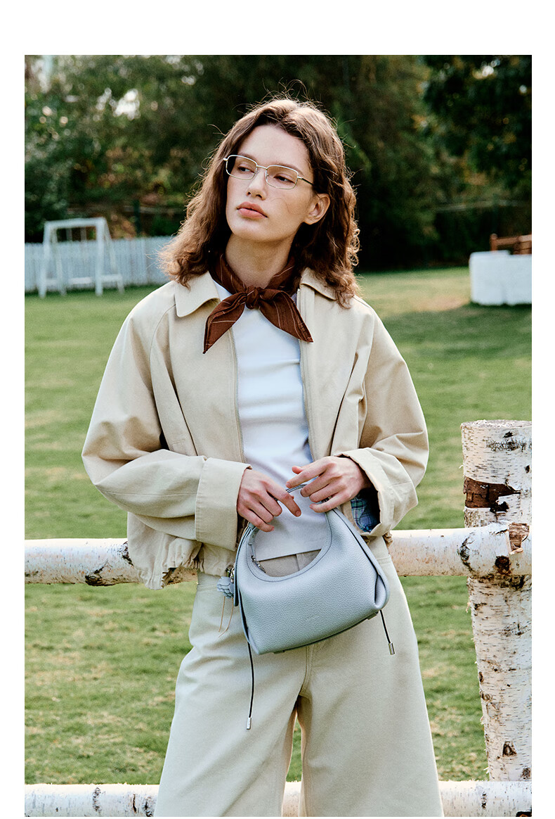 La Festin Top-Grain Leather Crescent Bag for Women, 2026 New Style Genuine Leather Handbag, Shoulder Crossbody Underarm Bag, Birthday Gift for Wome 2
