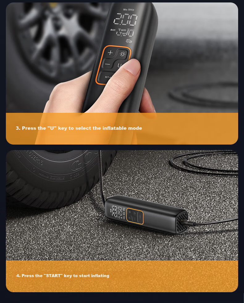 NEWO Car Air Pump, Wired Tire Inflator for Vehicles, High-Power Air Compressor with Pressure Gauge 25