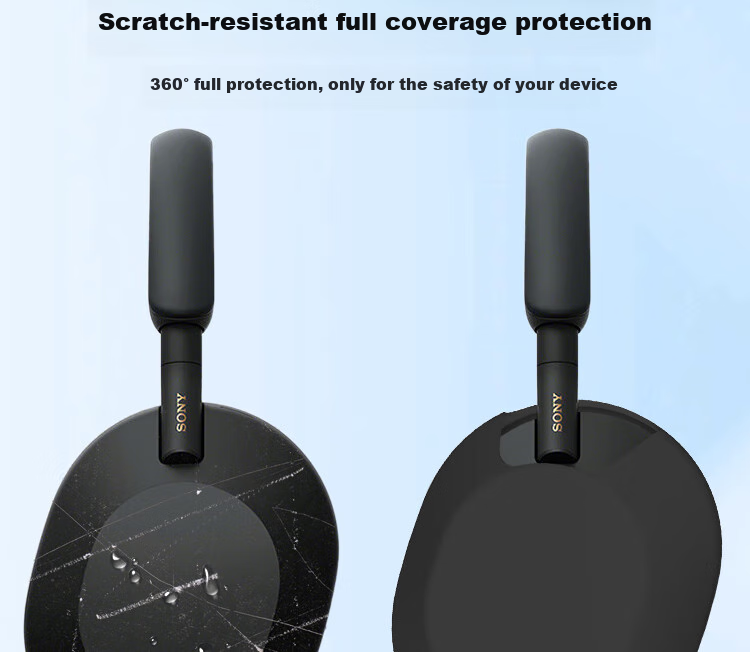 ESCASE Compatible Silicone Ear Tips for Sony WH-1000XM5 Headphones, Replacement Ear Covers for Over-Ear Headphones, Black 5