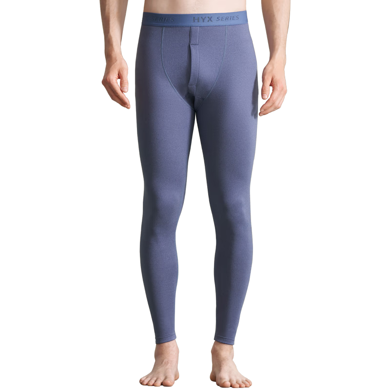 Hengyuanxiang Men's Thermal Underwear, Cotton Long Johns with Cashmere And Silk, Antibacterial Autumn And Winter Warm Pants, Base Layer Leggings, Navy Blue