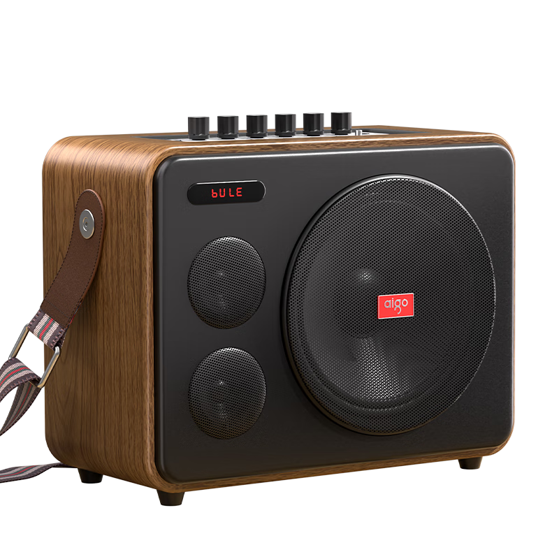Aiguozhe T162 Bluetooth Speaker, Outdoor Square Dance Karaoke Live Streaming Dedicated Subwoofer, Electric Guitar Folk Musical Instrument Speaker, Home Portable Wireless Sound System with Sound Card And Microphone