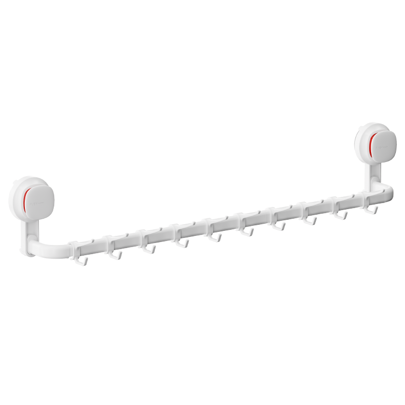 JD Jingzao Kitchen Multifunctional Storage Rack Suction Cup Kitchen Hook No Drilling Towel Rack [No Nails No Glue] 10 Double Hooks