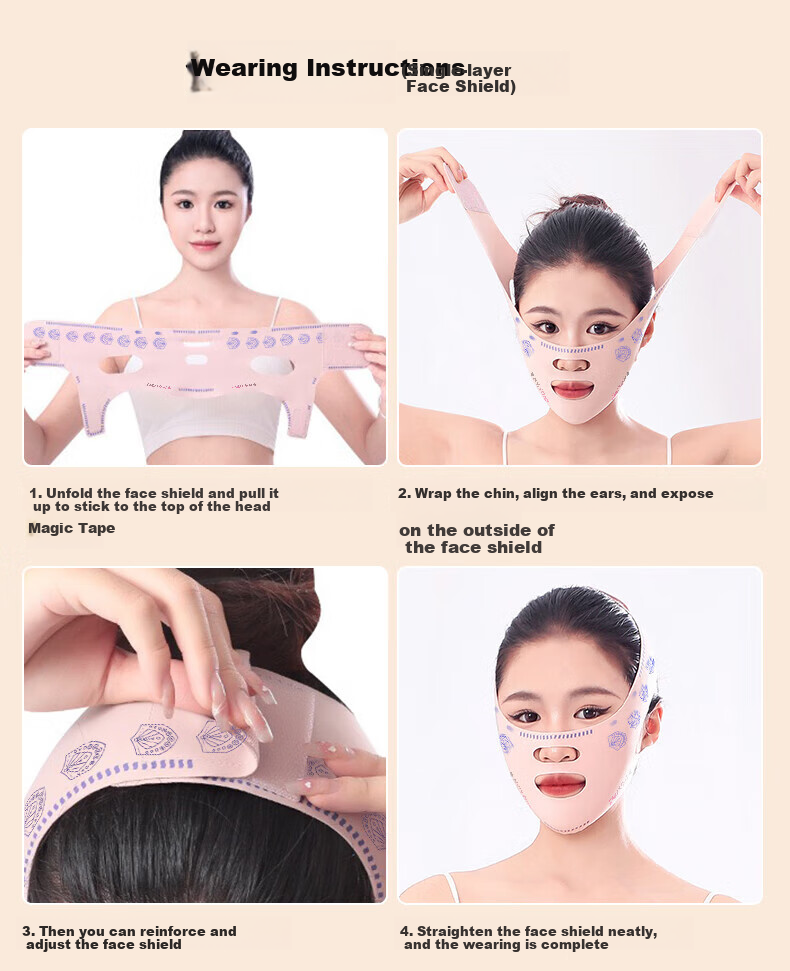 Chuxian Face Mask Lifting and Firming Magic Sculpting Headgear Double Chin Nasolabial Fold Facial Bandage Sleep Face Sculpting V-Line Mask 25