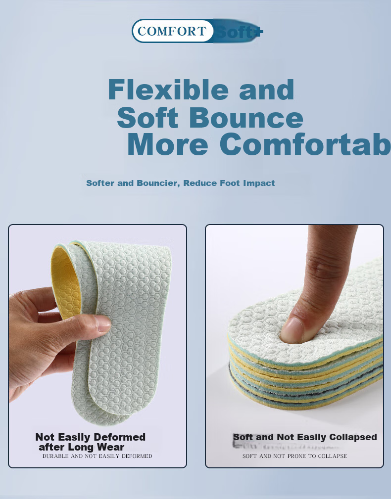 FOOTOPPO Latex Insoles for Men, Ultra-Thin Sports Leather Insoles, Thin Casual Shoe Insoles for Men And Women, Non-Slip Lightweight Soft Insoles for Bare Feet 4