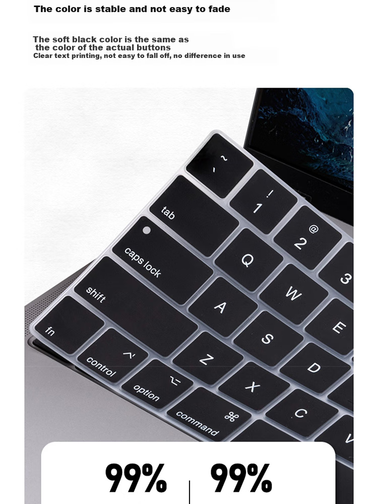 ESCASE MacBookPro 16/14 Inch 2021 Laptop Keyboard Protector for 14.2"/16.2" Universal, Apple Accessory A2442/A248new Soft Transparent Black 5