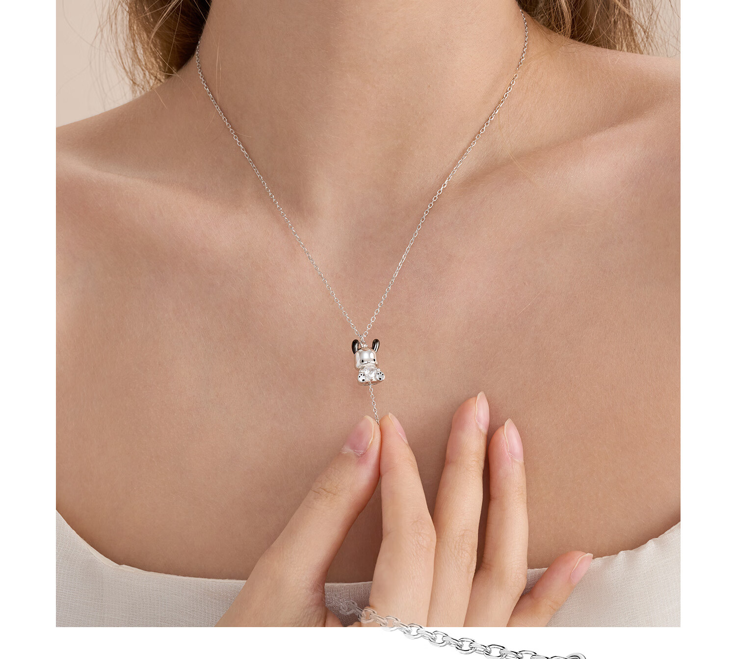 Chaosehui Sanrio Pochacco Necklace, Pure Silver Pendant, Birthday Gift for Women, Ladies' Luxury Present, 3229 3