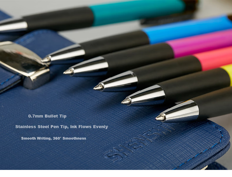 AIHAO [Back to School Essential] Retractable Ballpoint Pen 0.7mm Medium Oil Pen Bullet Tip Original Ball Pen Business Office Pen Student Blue Classic Ballpoint Pen 12 Pcs/box Ah505 9