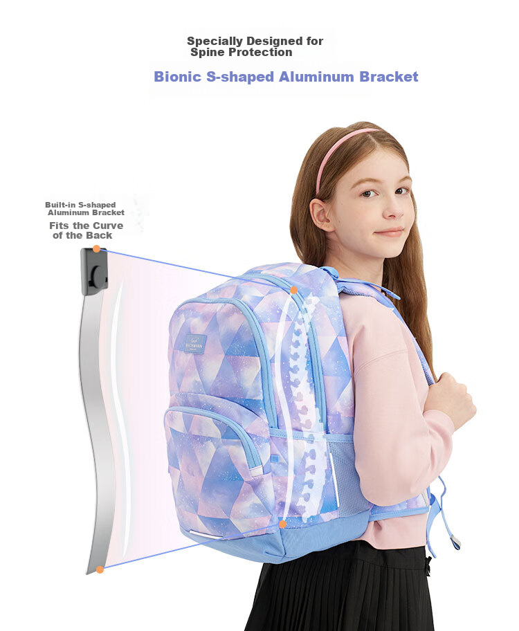 Beckmann Norwegian Middle And High School Student Spine-Protecting Large Capacity Lightweight Backpack, Stylish Double Shoulder Bag for Boys And Girls, Elementary School Students Grades 4-6 6