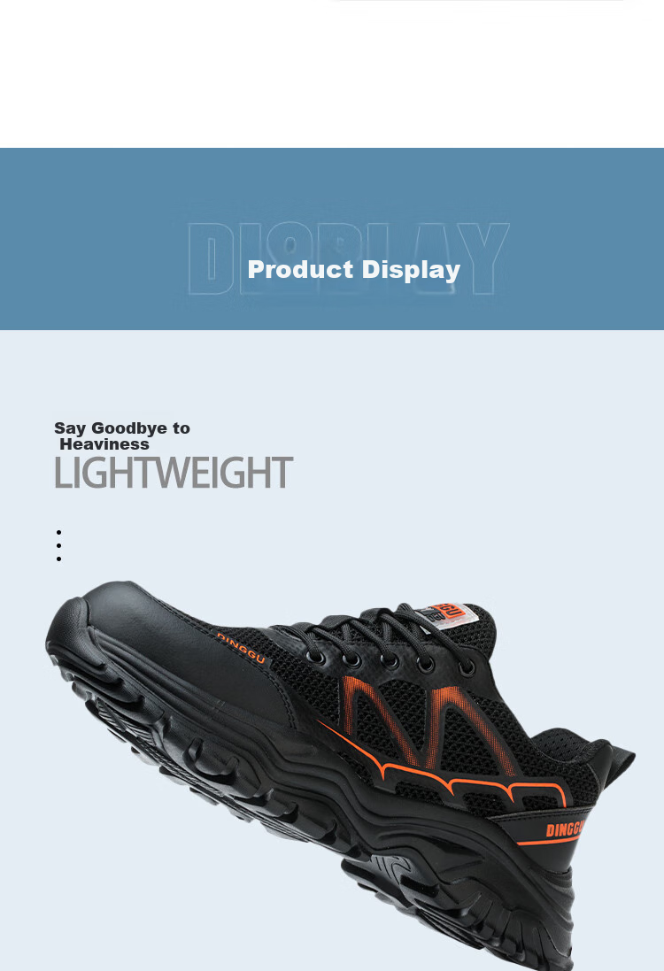 Dinggu Safety Shoes for Men, Anti-Smashing, Puncture-Resistant, Breathable Steel Toe Cap, Lightweight, All-Season, 1078heijuW42 7