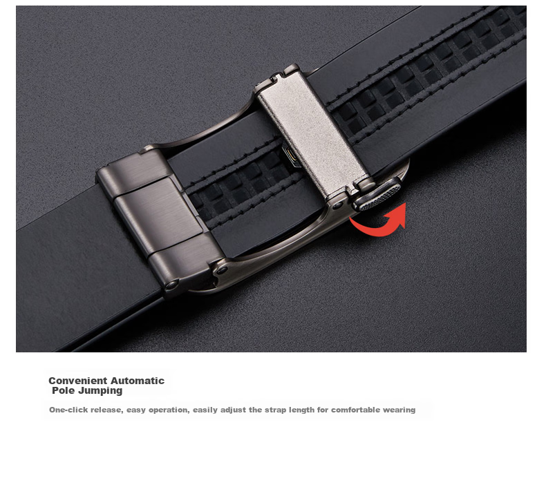 Meizhouyeniou Men's Belt, Top-Grain Leather, Automatic Buckle, Business Belt, Gift Box Packaging, Birthday Gift for Boyfriend 16