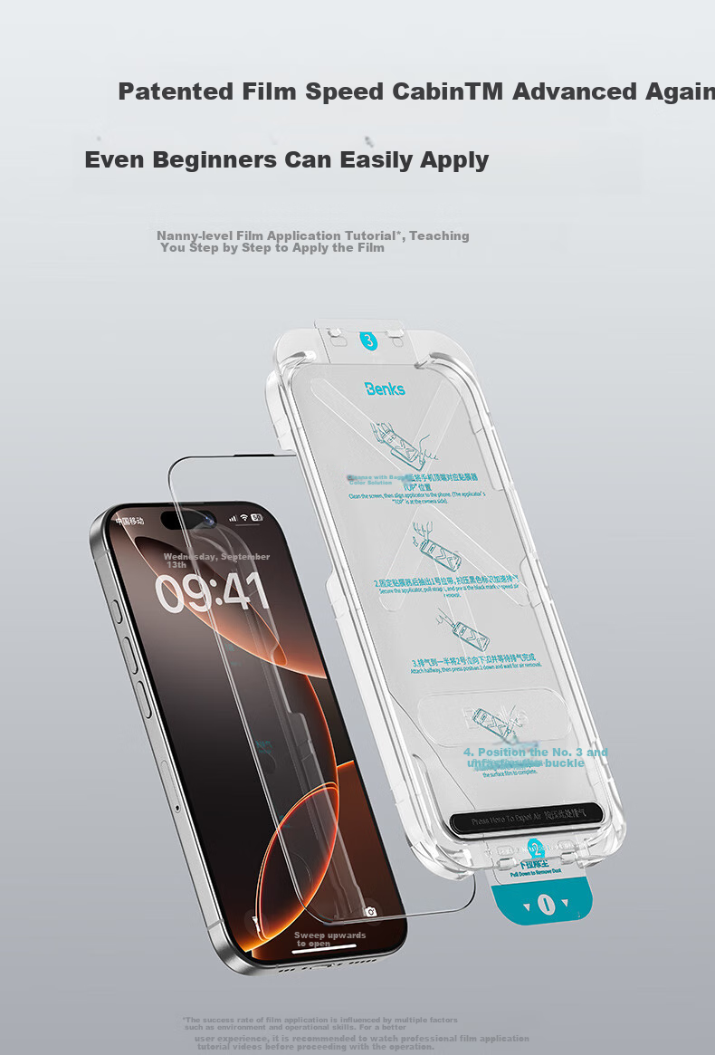 Benks Tempered Glass Screen Protector for Apple IPhone 16 Pro, Zero-Feel Anti-Dust Anti-Drop Anti-Fingerprint Ultra-Thin Phone Film, HD Clear 2-Pack 10