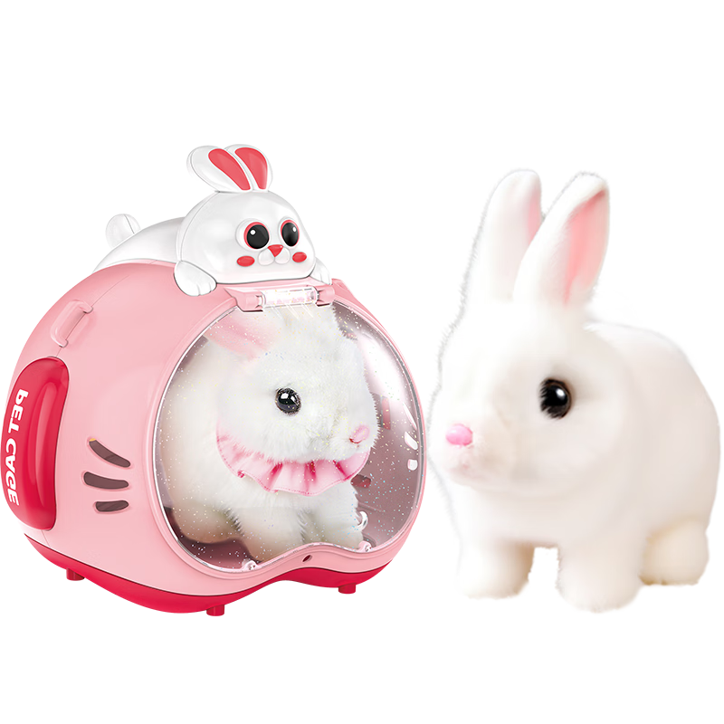 Huangen Lifelike Electric Plush Rabbit Doll That Moves And Makes Sounds, Pet Play Toy, Children's Toy, Gift for Girls Aged 3-6