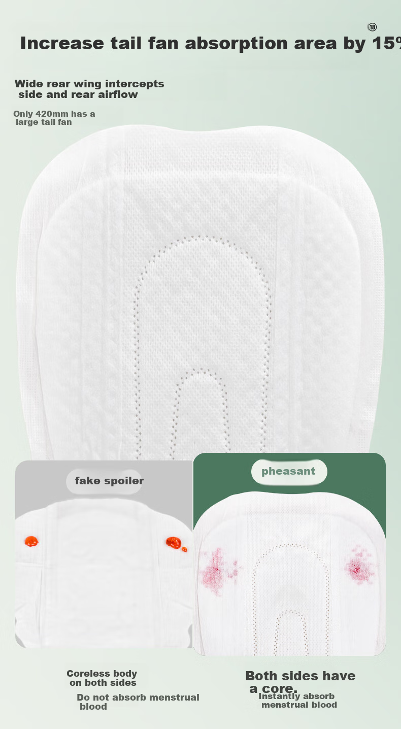 Beishute [Sensitive Skin Antibacterial] Plant-Based, Disinfection-Grade Pure Cotton Overnight Sanitary Napkins, 420mm, 20 Pieces, Menstrual Pads 8