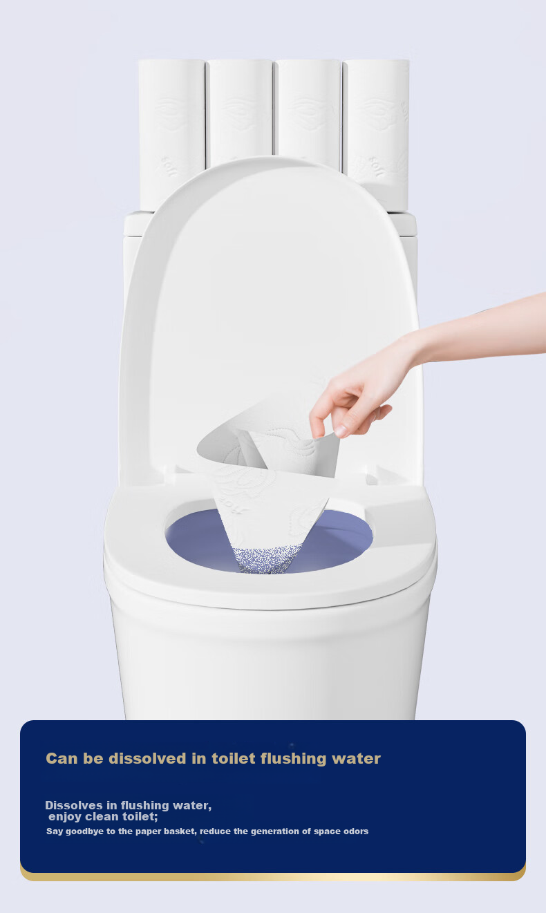 Lam Pure Coreless Toilet Paper, 5-Ply, 160g*15 Rolls, Thickened Tissue Paper, Bathroom Paper, Hand Towels, Wood Pulp Paper, High Gram Weight, for Home And Commercial Use 4