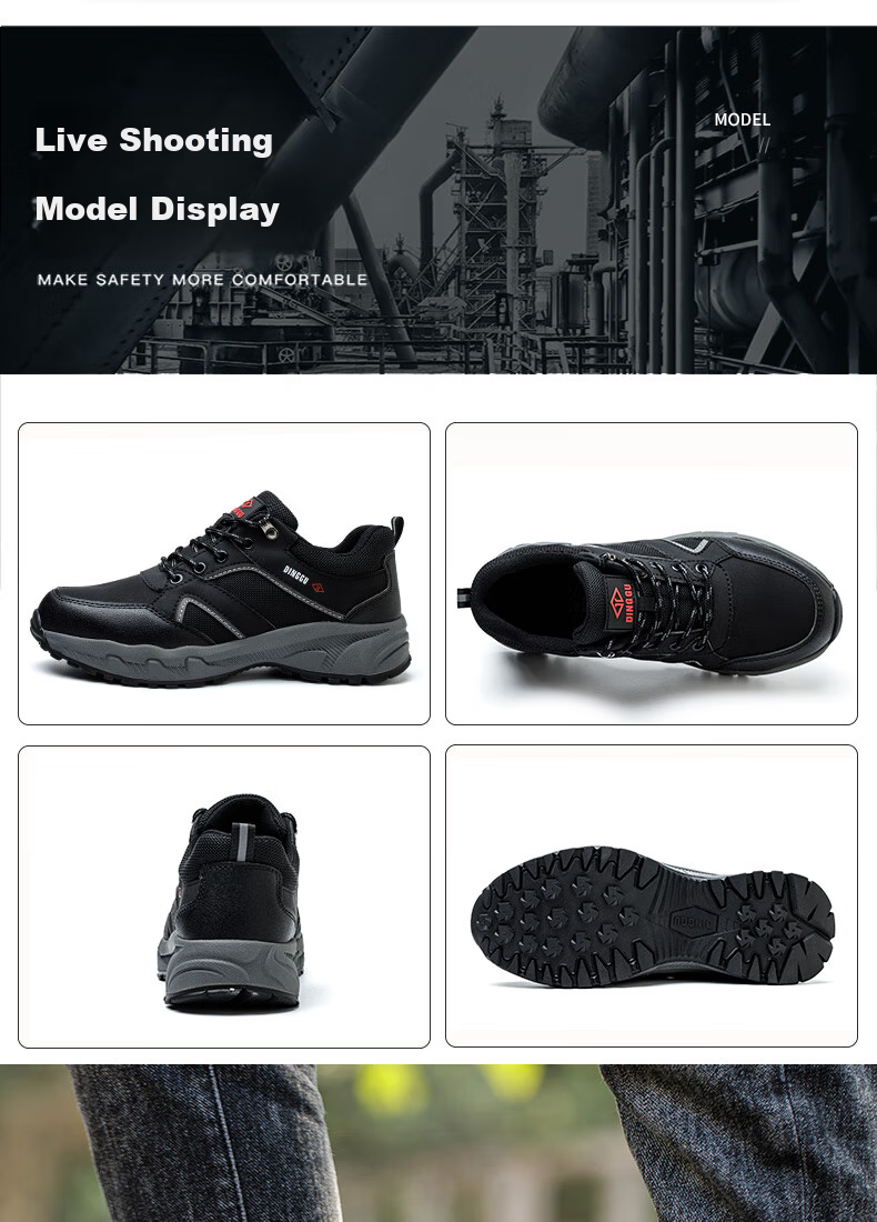 Dinggu Safety Shoes for Men with Steel Toe Cap, Puncture-Resistant, Lightweight, Comfortable, Non-Slip, for Construction Sites And Work, 852hui44 9