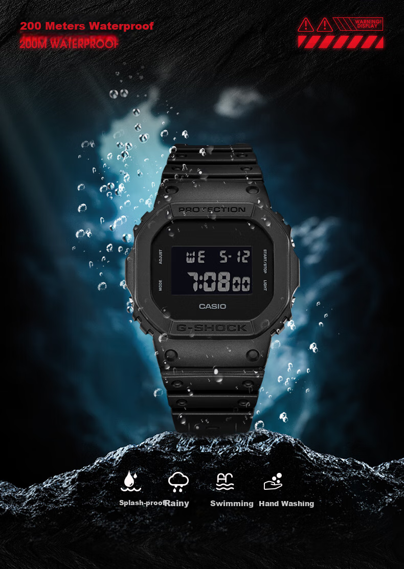 Casio Men's Watch, Small Square Sports Student Watch G-SHOCK Electronic Men's Watch GM-5600SCM 2