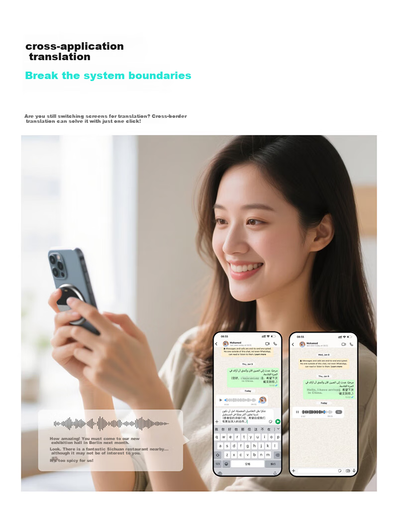 InnAIO Magnetic Translation Device T9 [Original Sound Replica], Multi-Language Offline Audio-Video Call, Real-Time Interpretation, Panda Color, Portable Travel Essential 7