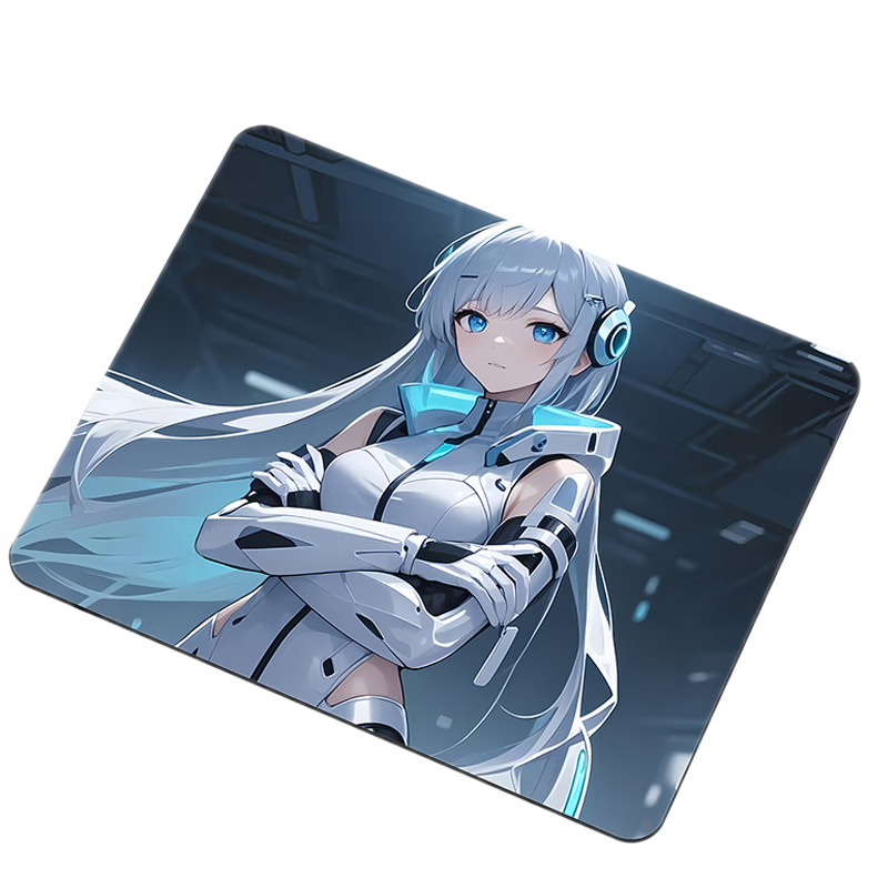Juyingfeng Mouse Pad Small Size Anime High-Quality Desk Mat for Men And Women, Premium Office Gaming E-Sports FPS Smooth Pad, 26*21cm, Silver Mech