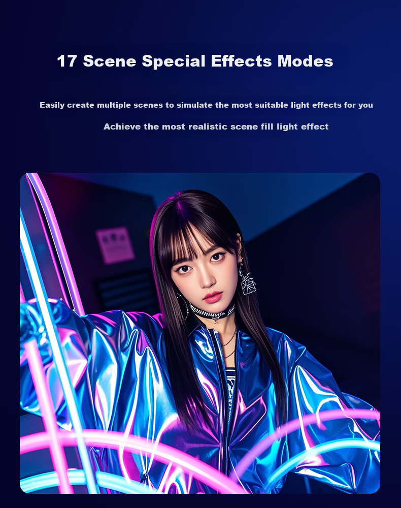 Jimantu RGB LED Fill Light Stick 50W Portable Handheld Video Photography Light for Outdoor Night Scene Portrait Beauty Live Streaming Atmosphere Soft Light 11