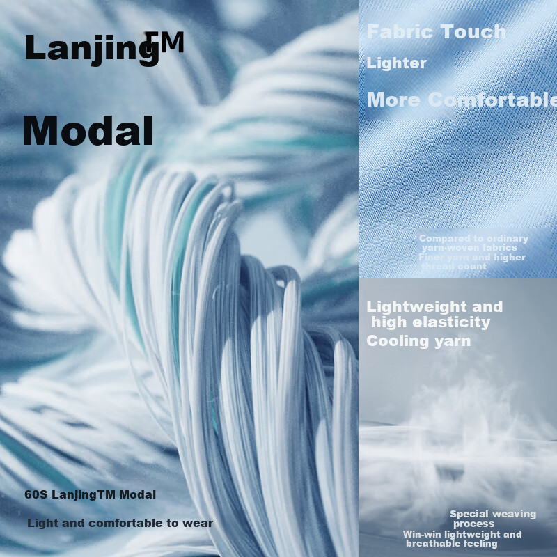 海澜之家【薄荷凉感】内裤男士25新品莫代尔10A抗菌消臭平角四角短裤衩4条