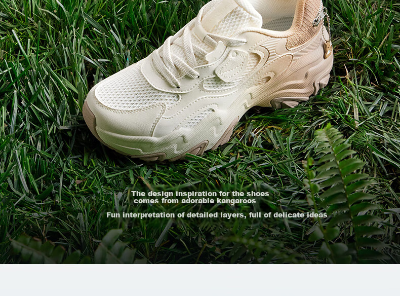 361° Women's Sports Shoes, Kangaroo Shoes, Winter Comfortable Retro Thick-Soled Dad Casual Shoes, 682516767-6 6