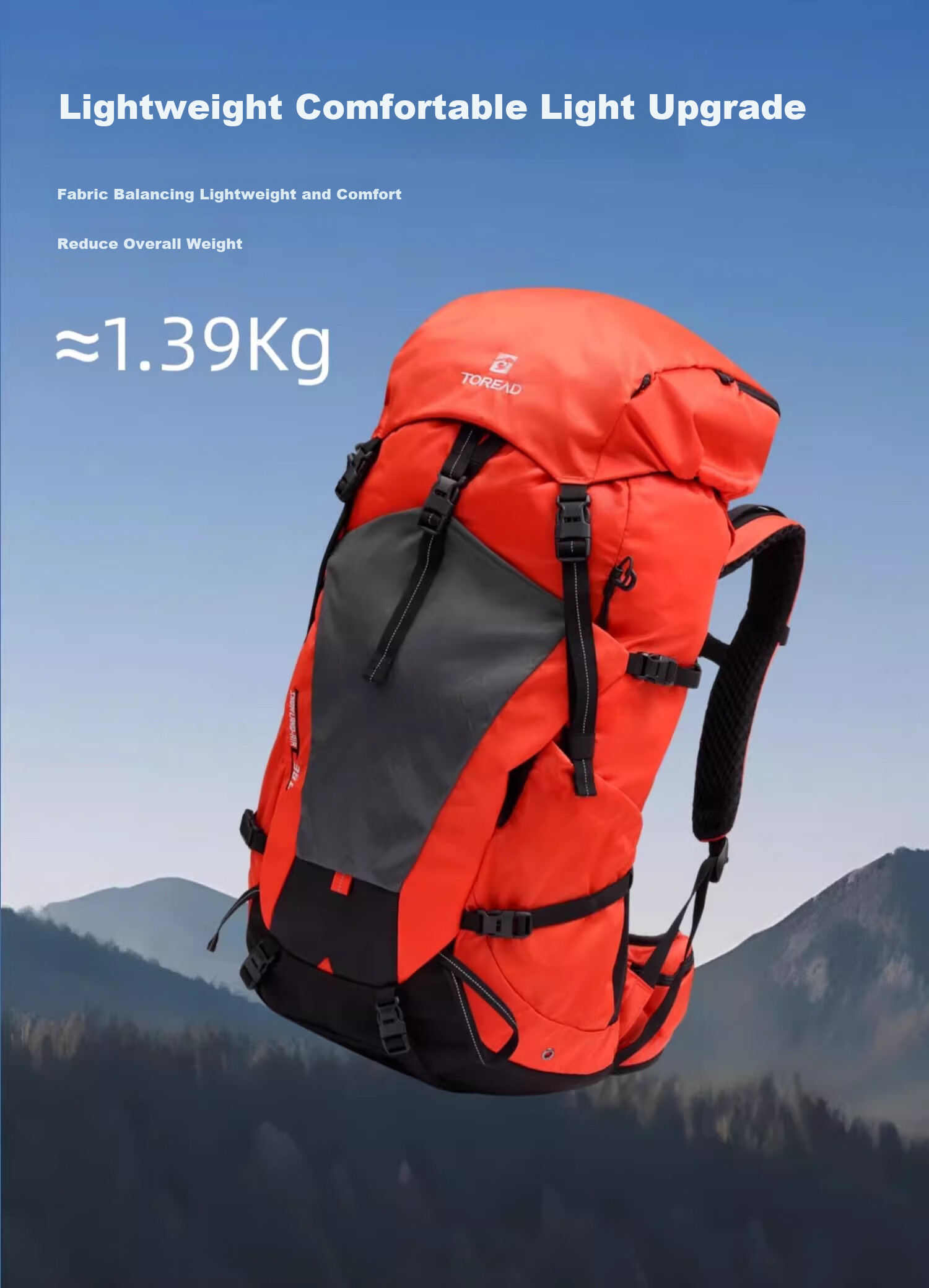 TOREAD Snow Air Hiking Backpack, 38L Outdoor Professional Trekking Backpack, Multifunctional Travel Bag, Sunlight Orange 6