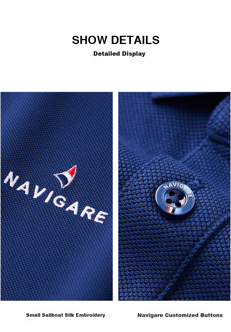 Navigare Small Sailboat Sports Outdoor Polo Shirt for Men, Summer Sweat-Free Cool-Feeling Short-Sleeve POLO Shirt 1325524565 M 38