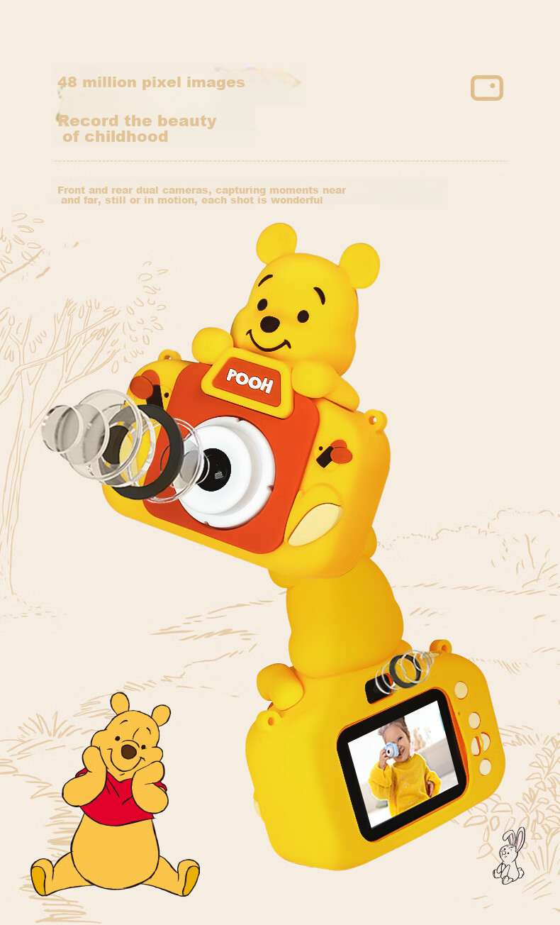 Disney Children's Digital Camera, Compact Camera for Students, Portable Handheld Camera for Photography, Travel, Boys And Girls Toys, Birthday Children's Gift Box, Mickey Mouse 5