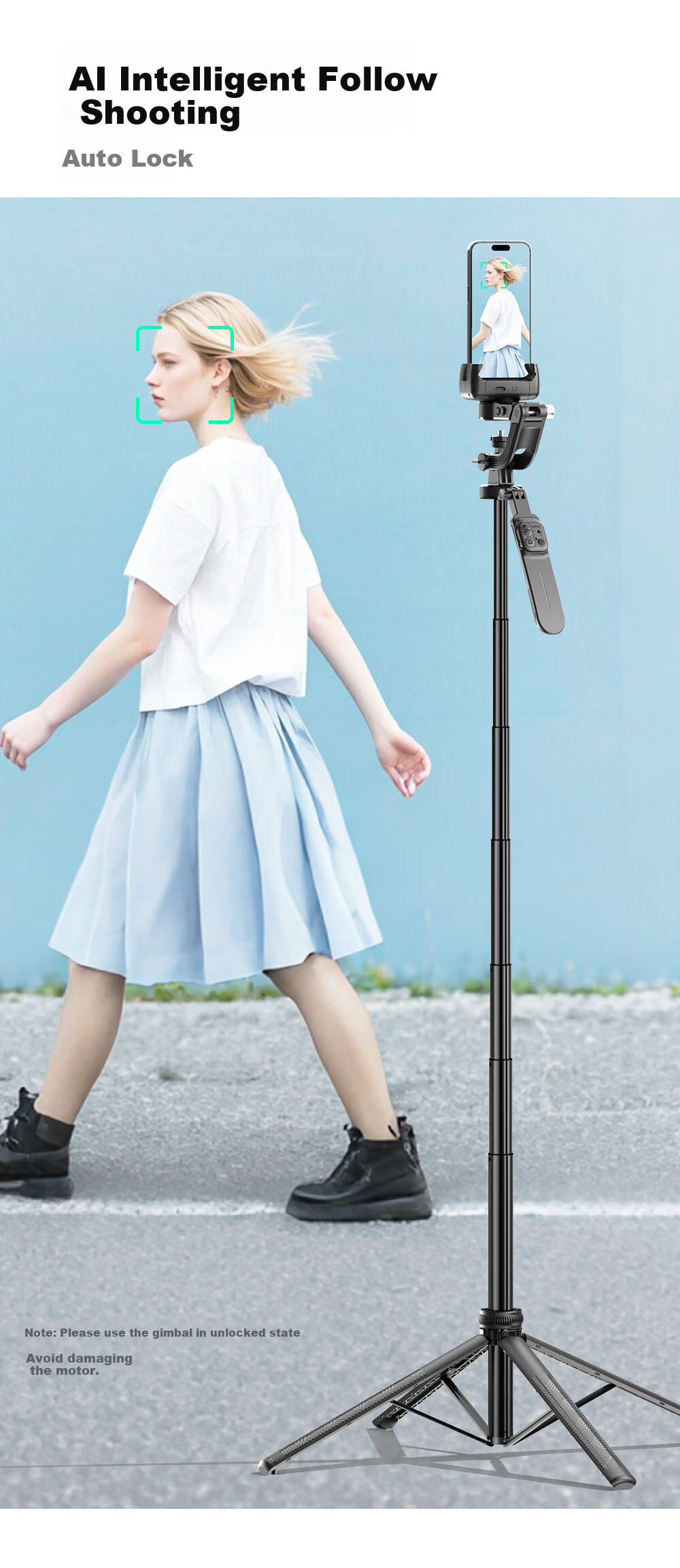 SUOYING [Over 100K Sold] Selfie Stick Gimbal Stabilizer, All-In Shooting Device, Portable Travel 360-Degree Rotation Anti-Shake Three-Axis Phone Stand, Shooting Floor Stand for Live Streaming 4