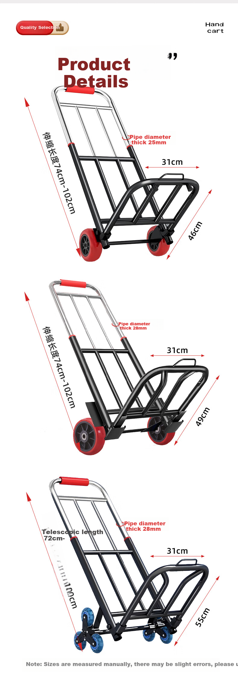 Artiya Foldable Lightweight Hand Cart Water Carrier Household Portable Bucket Water Trolley Stair Climbing Hand Truck 6