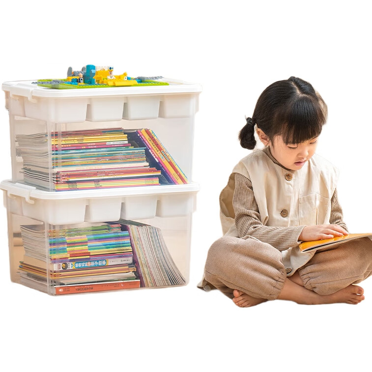 Конструктор Xitianlong LEGO Storage Box, Органайзер для детских конструкторов и магнитных плиток, Ящик для сортировки игрушек большой вместимости, 16 литров, прозрачно-белый