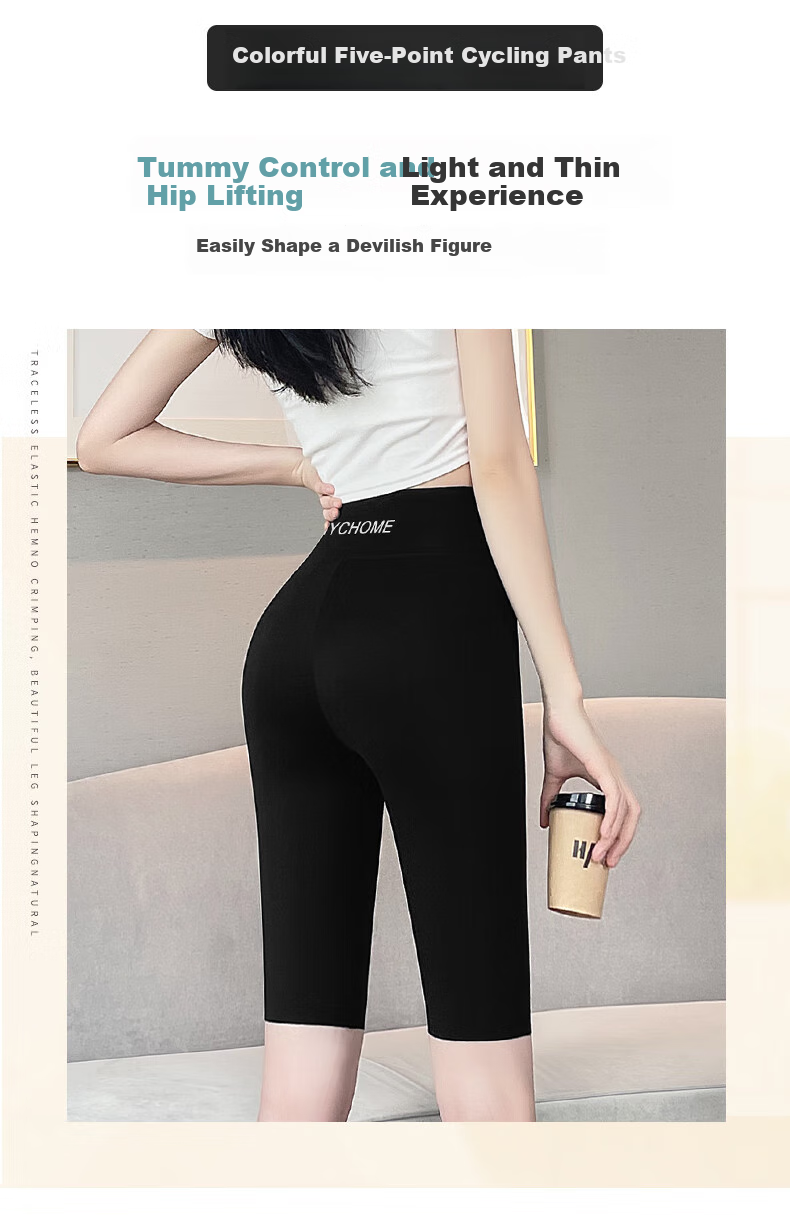 Langsha Women's Cycling Shorts with Tummy Control, Slim Fit, Lightweight, Anti-Chafing, Seamless Shark Leggings for Outdoor Wear 1