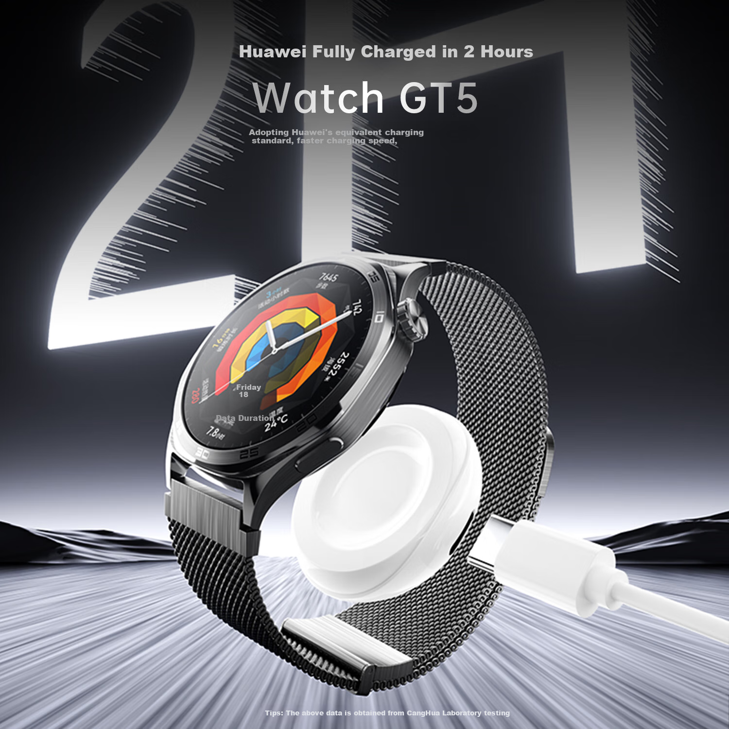 CangHua [5W], Compatible with Huawei Watch Charger Magnetic Type-C Cable for Watch6/5/4/3/2Pro/GT7/GT6/GT5Pro/GT4/GT3, Detachable Base