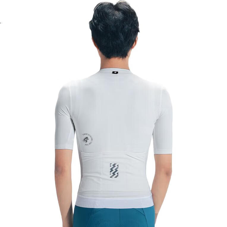 Lameda Sun Protection Cycling Short-Sleeve Shirt for Men, Spring And Summer Moisture-Wicking High-Elasticity Road Bike Mountain Bike, White, Size M