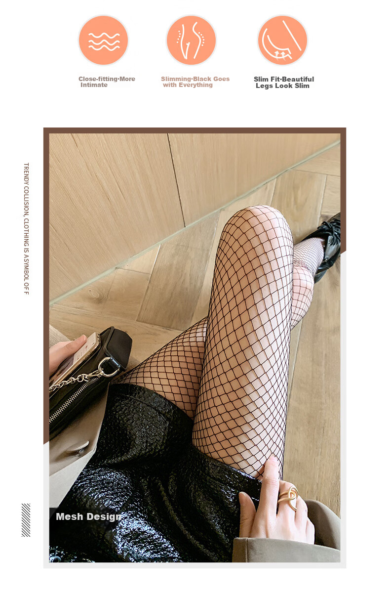 LangSha Silk Stockings, Women's Fishnet Socks, Black Sexy Summer Ultra-Thin Trendy Ins Fashion Hollow Mesh Pantyhose 5