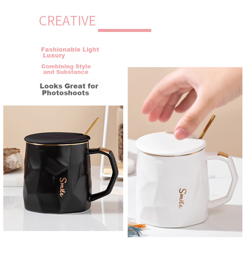JIWUSENLIN Temperature-Controlled Mug Birthday Gift for Girlfriend Boyfriend Coffee Cup Thermos Cup Coaster Employee Souvenir Insulated Cup Black 7